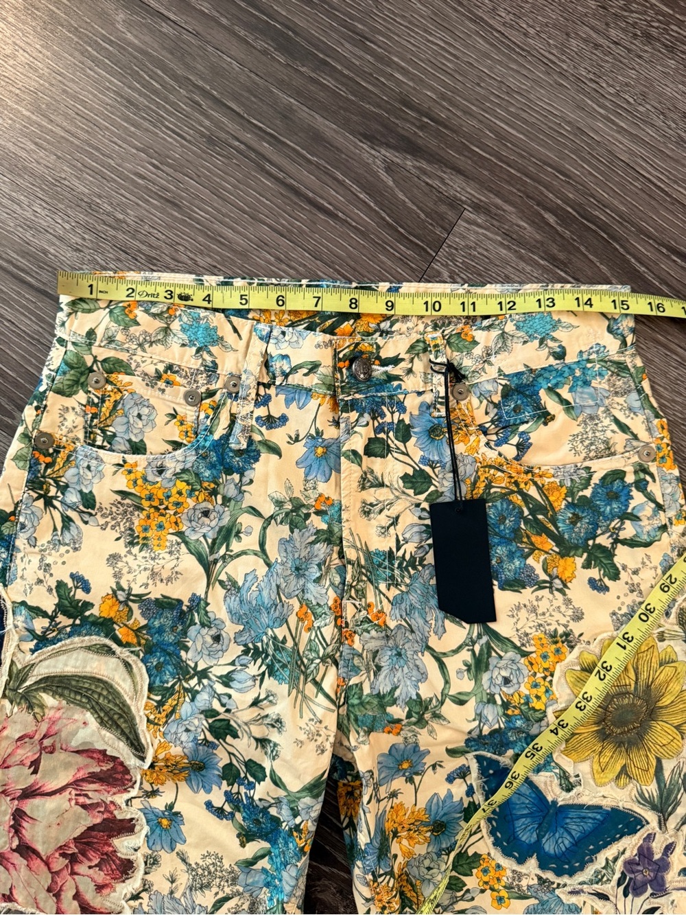 R13 Floral Appliqué X-Boyfriend Pant New - Picture 6 of 9